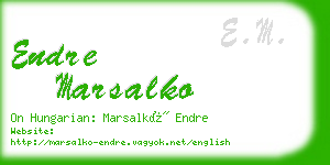 endre marsalko business card